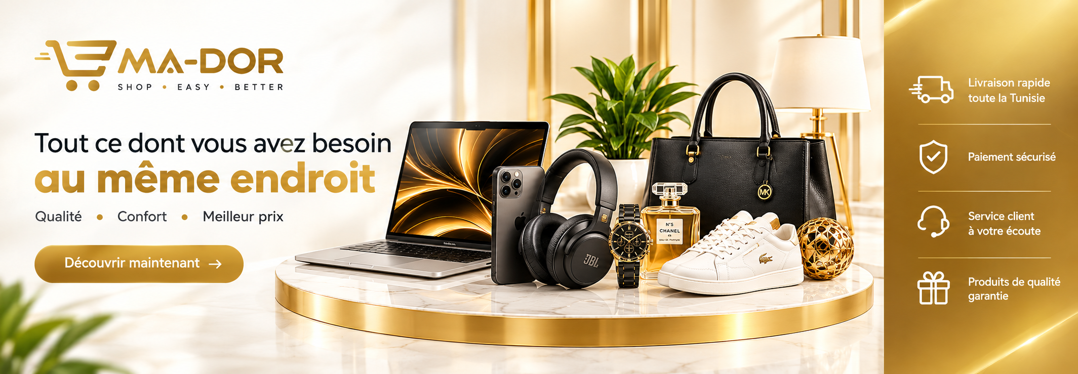 MA-DOR : tout ce dont vous avez besoin au même endroit, avec livraison rapide, paiement sécurisé et service client en Tunisie